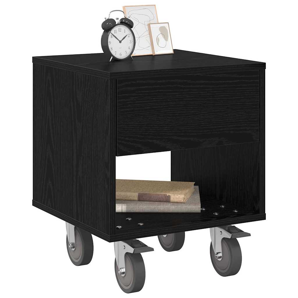 Comodino Rovere Nero 40,5 x 40 x 48 cm Legno multistrato