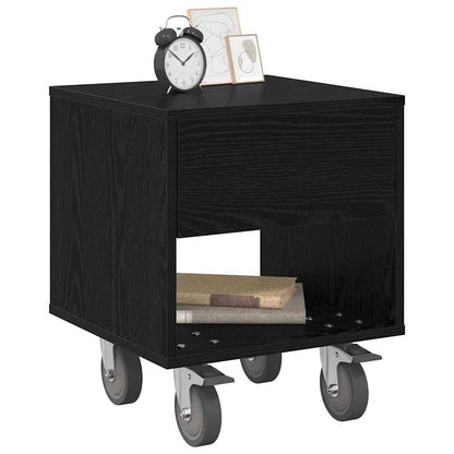 Comodino 2 pcs Rovere Nero 40,5 x 40 x 48 cm Legno multistrato