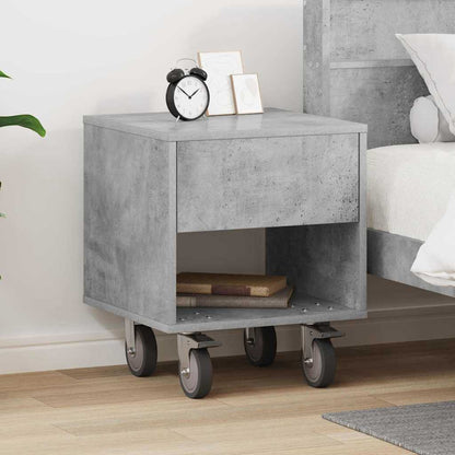 Comodino Grigio cemento 40,5 x 40 x 48 cm Legno multistrato