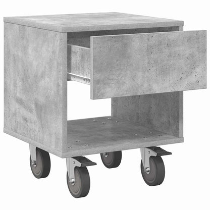 Comodino Grigio cemento 40,5 x 40 x 48 cm Legno multistrato