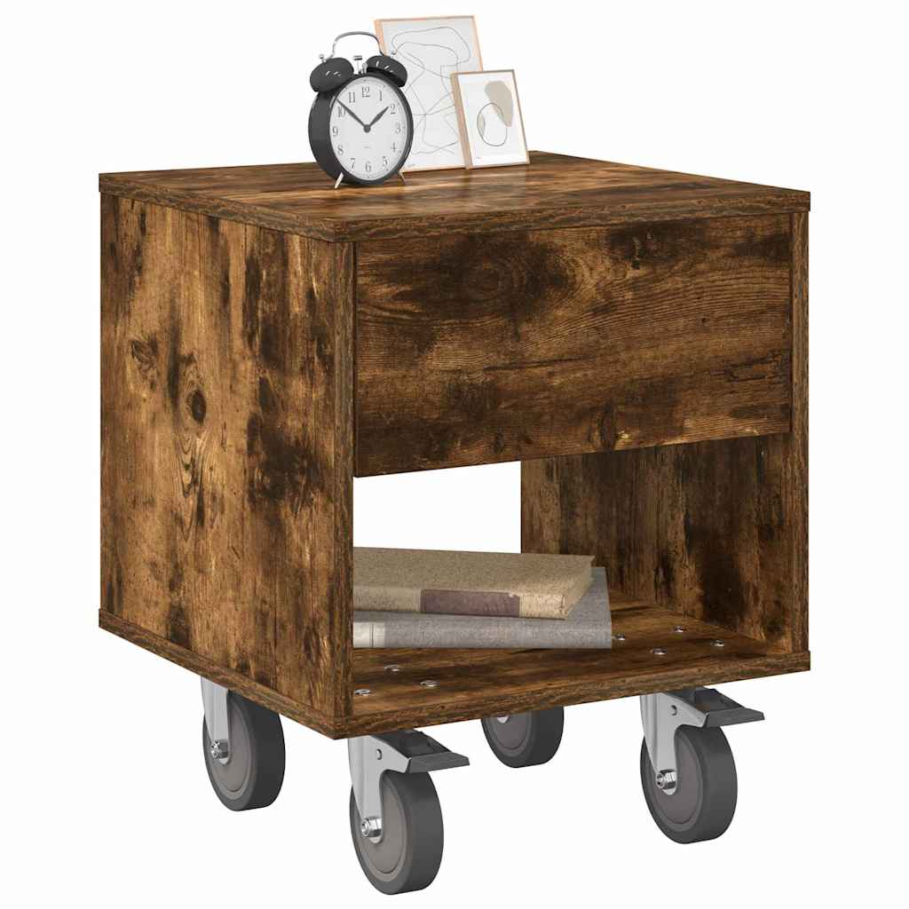Comodino 2 pcs Rovere fumÃ© 40,5 x 40 x 48 cm Legno multistrato