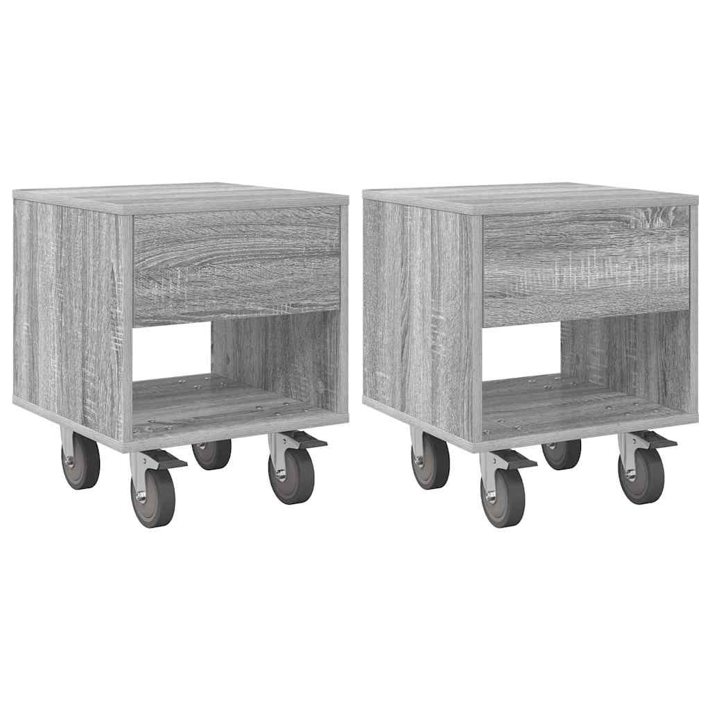 Comodino 2 pcs Grigio Sonoma 40,5 x 40 x 48 cm