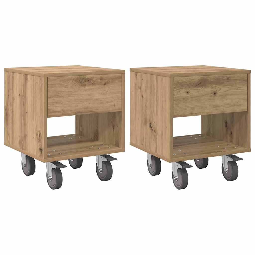 Comodino 2 pcs Rovere artigianale 40,5 x 40 x 48 cm