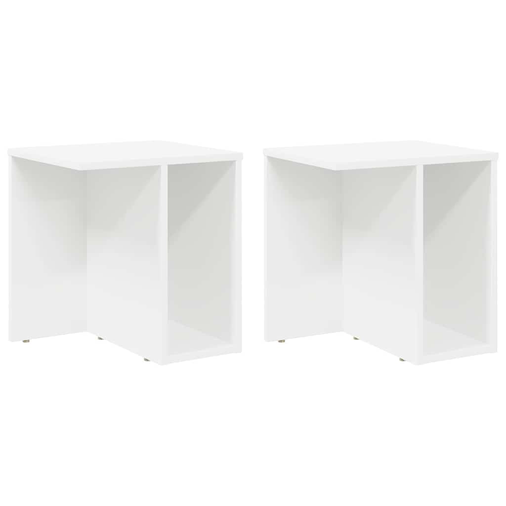Tavolino 2 pcs Bianco 37 x 32 x 40 cm Legno multistrato