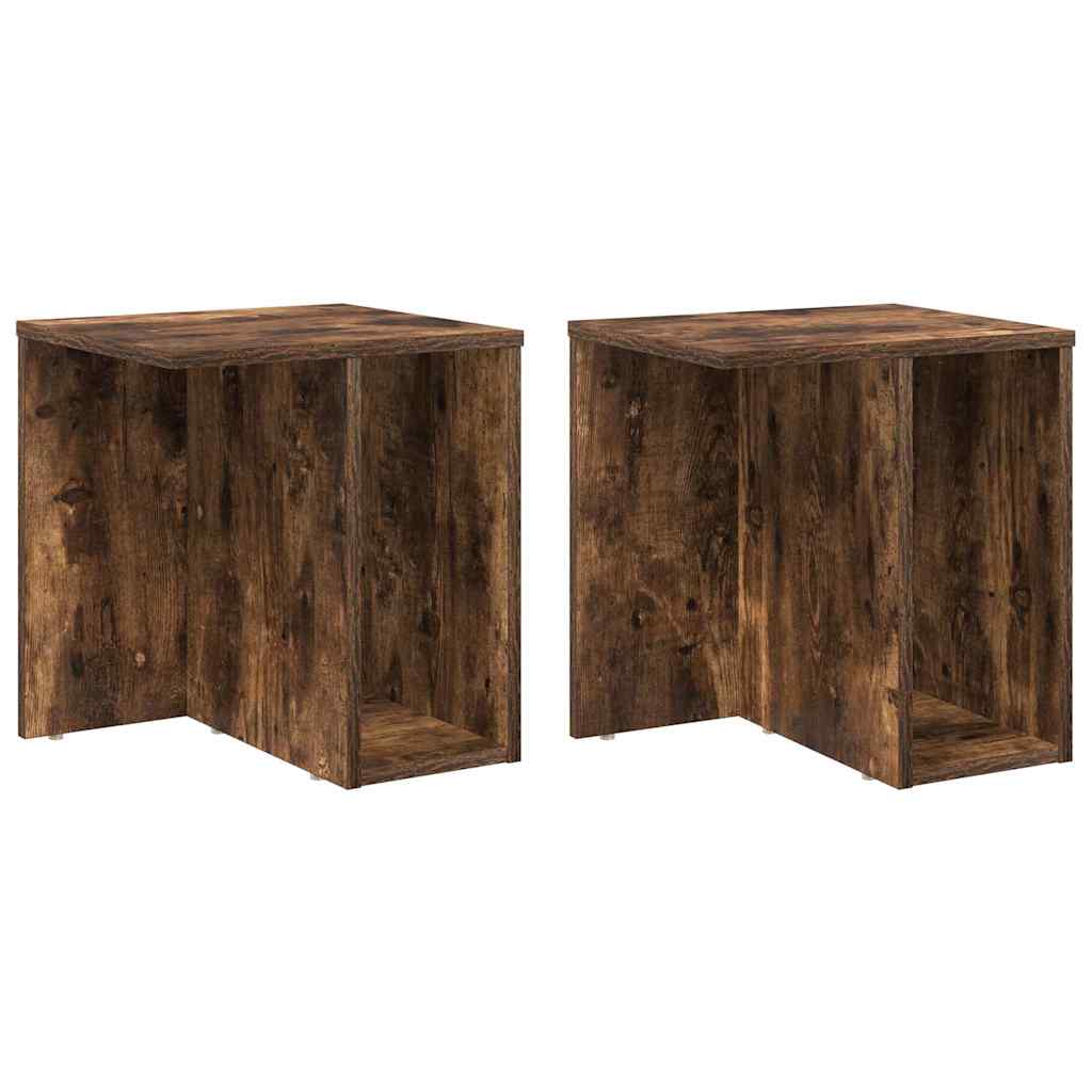 Tavolino 2 pcs Rovere fumÃ© 37 x 32 x 40 cm Legno multistrato
