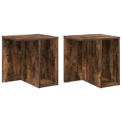 Tavolino 2 pcs Rovere fumÃ© 37 x 32 x 40 cm Legno multistrato