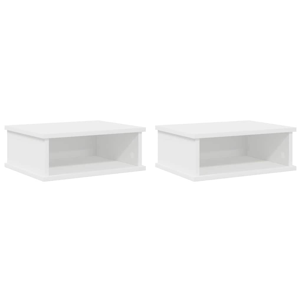 Comodino 2 pcs Bianco 40 x 31 x 15 cm Legno multistrato