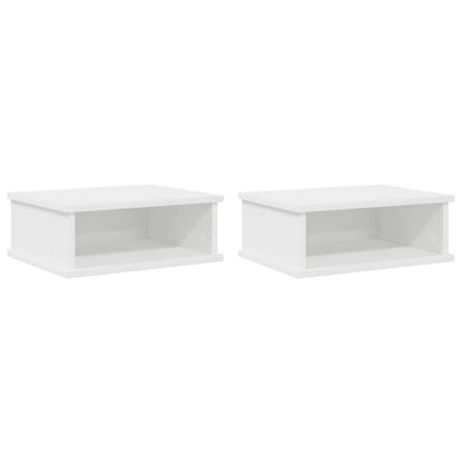 Comodino 2 pcs Bianco 40 x 31 x 15 cm Legno multistrato