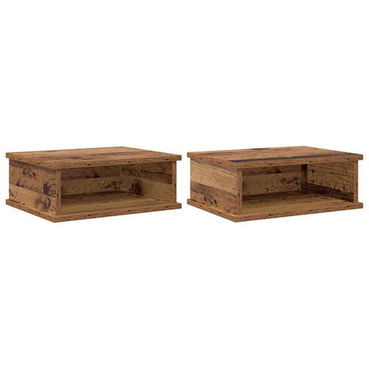 Comodino 2 pcs Legno vecchio 40 x 31 x 15 cm Legno multistrato