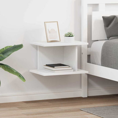 Comodino 2 pcs Bianco 40 x 30 x 25 cm Legno multistrato