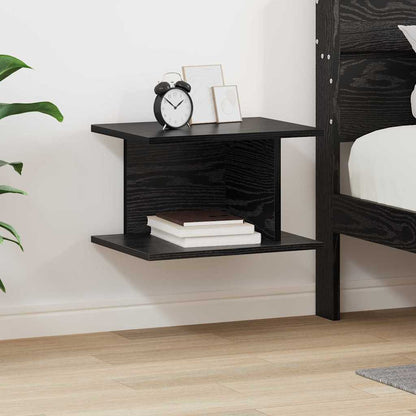 Comodino Rovere Nero 40 x 30 x 25 cm Legno multistrato