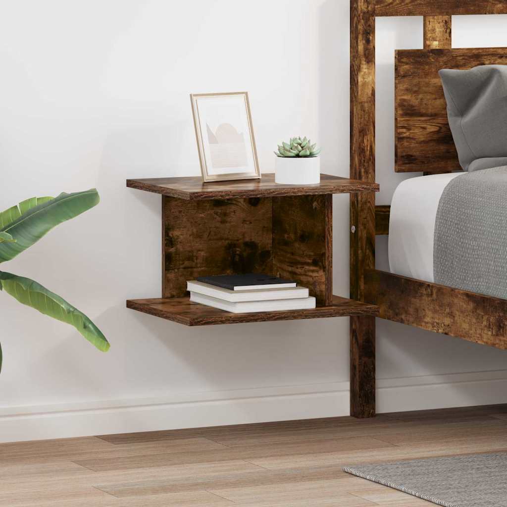 Comodino 2 pcs Rovere fumÃ© 40 x 30 x 25 cm Legno multistrato