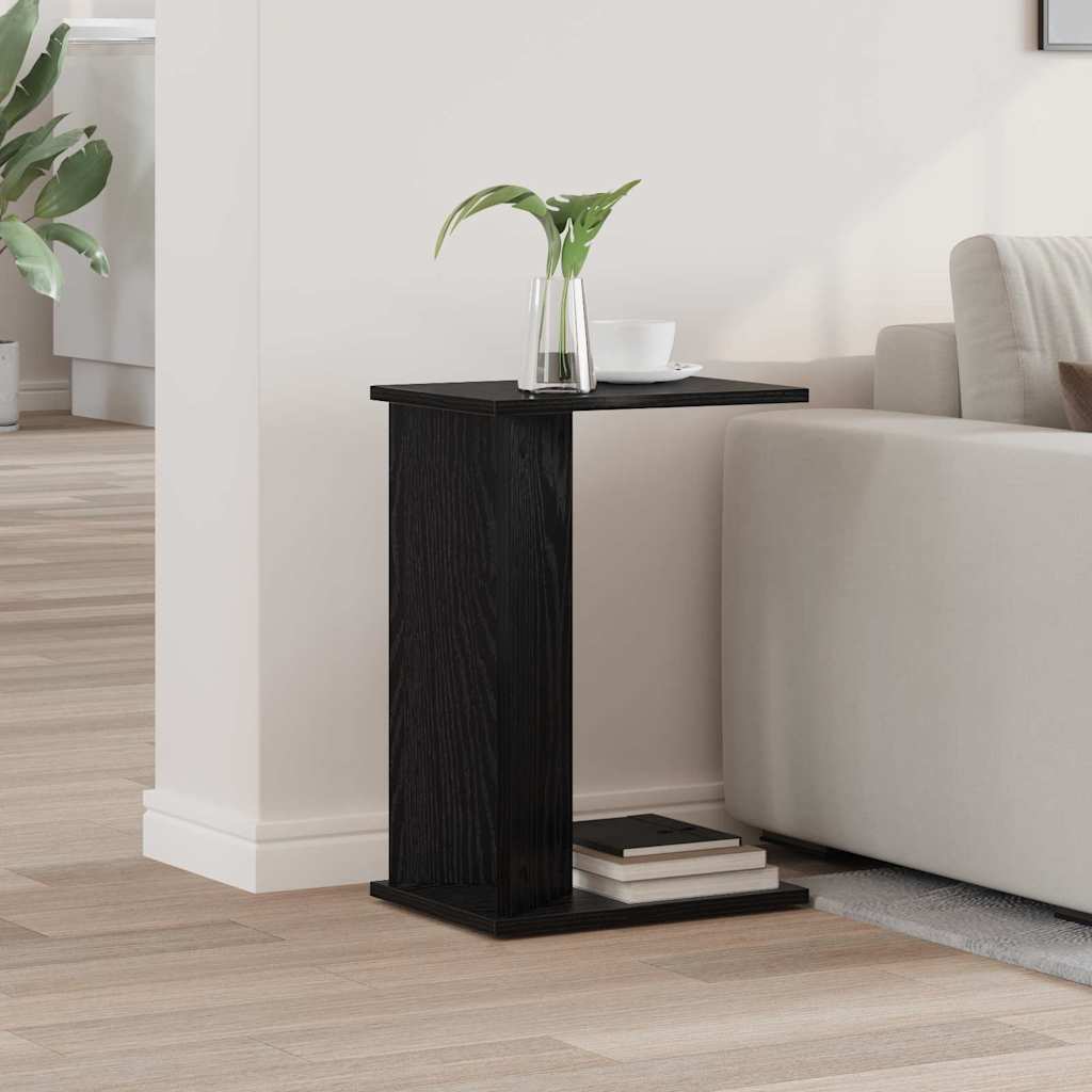 Tavolino Rovere Nero 35 x 25 x 50 cm Legno multistrato