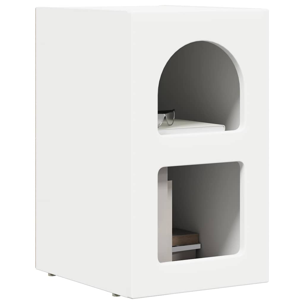 Comodino Bianco 29.5 x 35 x 50 cm Legno multistrato