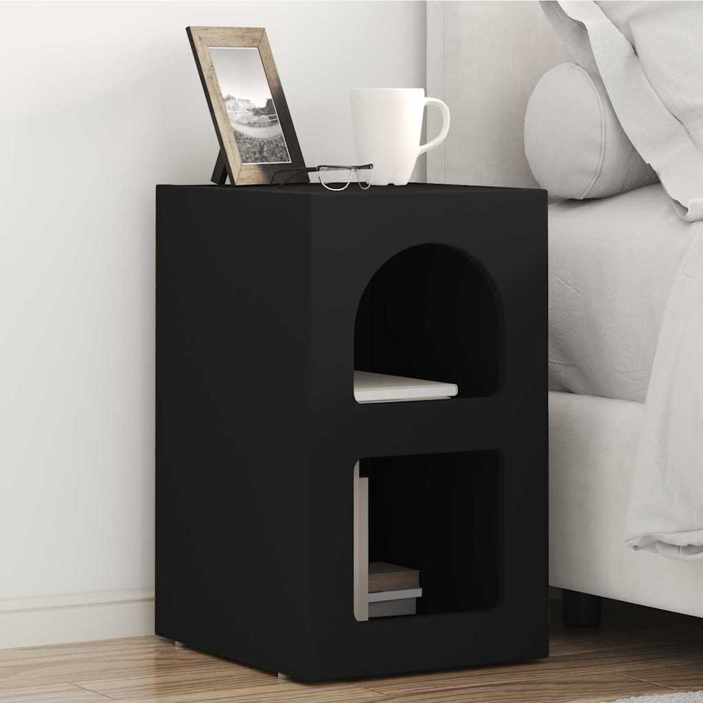 Comodino Nero 29,5 x 33,5 x 50 cm Legno multistrato