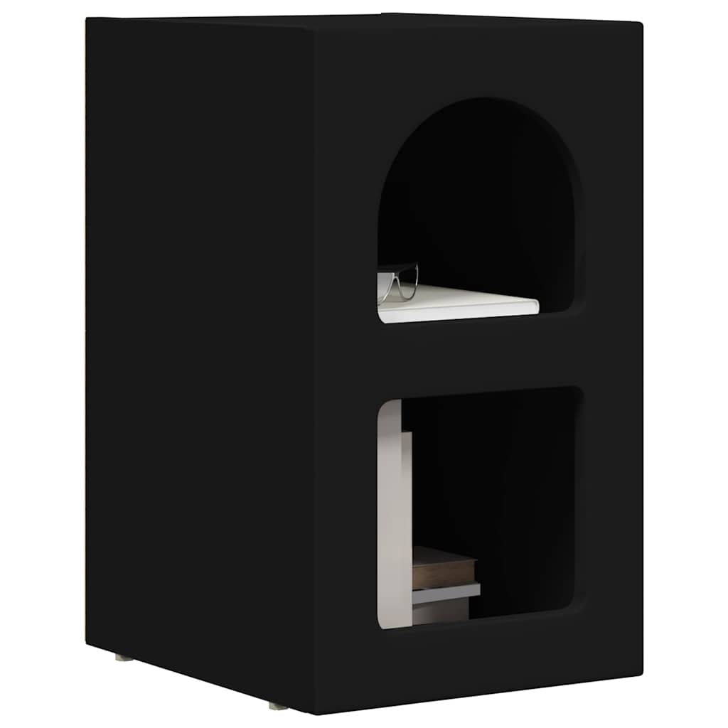 Comodino Nero 29,5 x 33,5 x 50 cm Legno multistrato