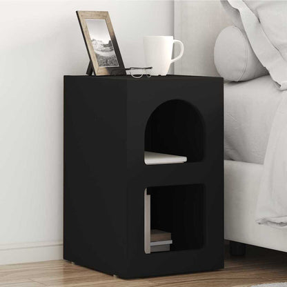 Comodino 2 pcs Nero 29,5 x 33,5 x 50 cm Legno multistrato