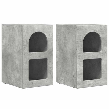 Comodino 2 pcs Grigio cemento 29,5 x 33,5 x 50 cm