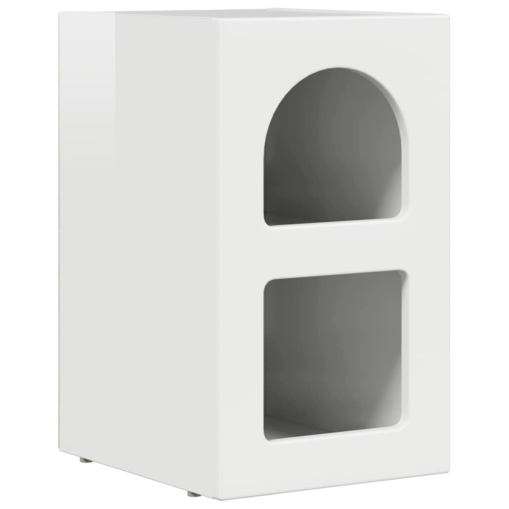 Comodino Bianco Lucido 29,5 x 33,5 x 50 cm Legno multistrato
