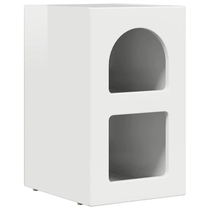 Comodino Bianco Lucido 29,5 x 33,5 x 50 cm Legno multistrato