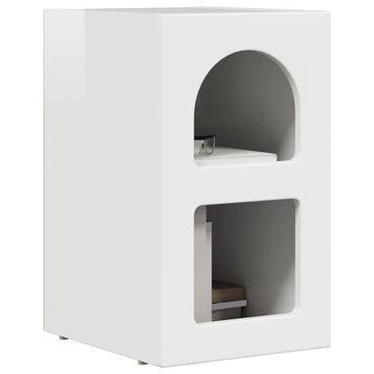 Comodino Bianco Lucido 29,5 x 33,5 x 50 cm Legno multistrato