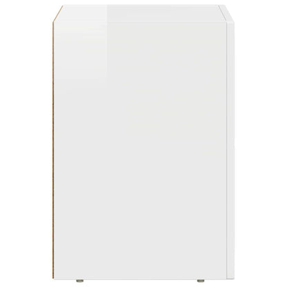 Comodino Bianco Lucido 29,5 x 33,5 x 50 cm Legno multistrato