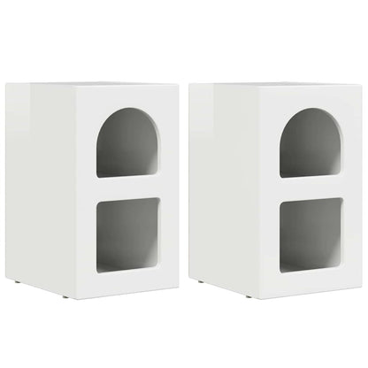 Comodino 2 pcs Bianco Lucido 29,5 x 33,5 x 50 cm