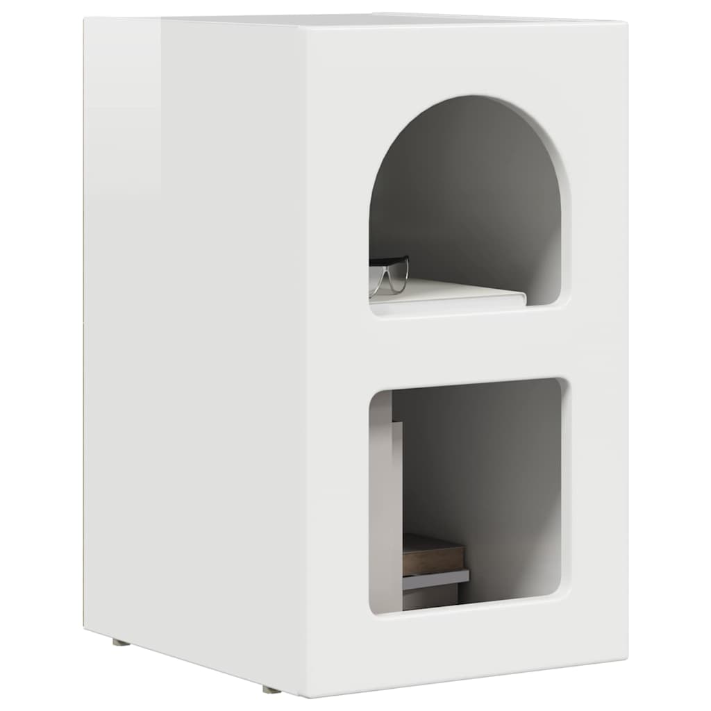 Comodino 2 pcs Bianco Lucido 29,5 x 33,5 x 50 cm