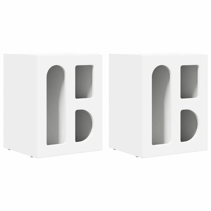 Comodino 2 pcs Bianco 40 x 35 x 50 cm Legno multistrato