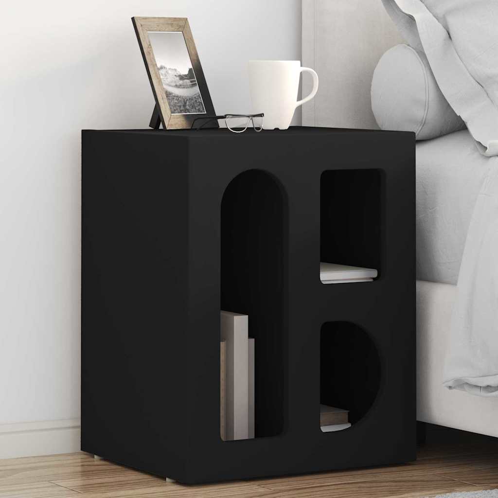 Comodino Nero 40 x 35 x 50 cm Legno multistrato