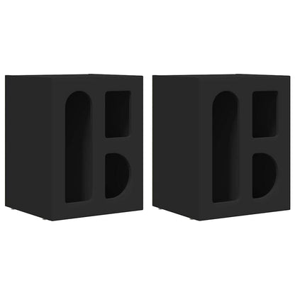 Comodino 2 pcs Nero 40 x 35 x 50 cm Legno multistrato