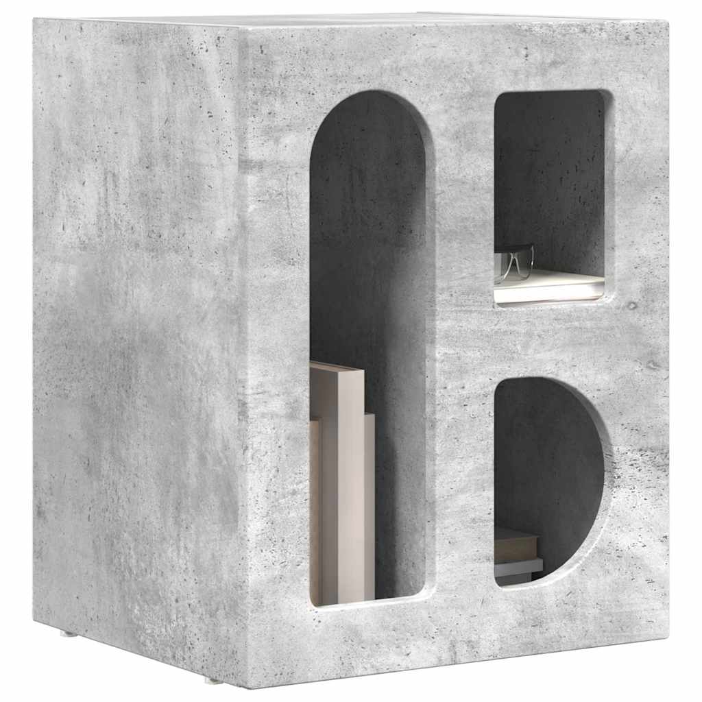 Comodino 2 pcs Grigio cemento 40 x 35 x 50 cm Legno multistrato