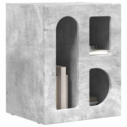 Comodino 2 pcs Grigio cemento 40 x 35 x 50 cm Legno multistrato