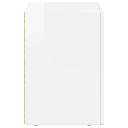 Comodino Bianco Lucido 40 x 35 x 50 cm Legno multistrato