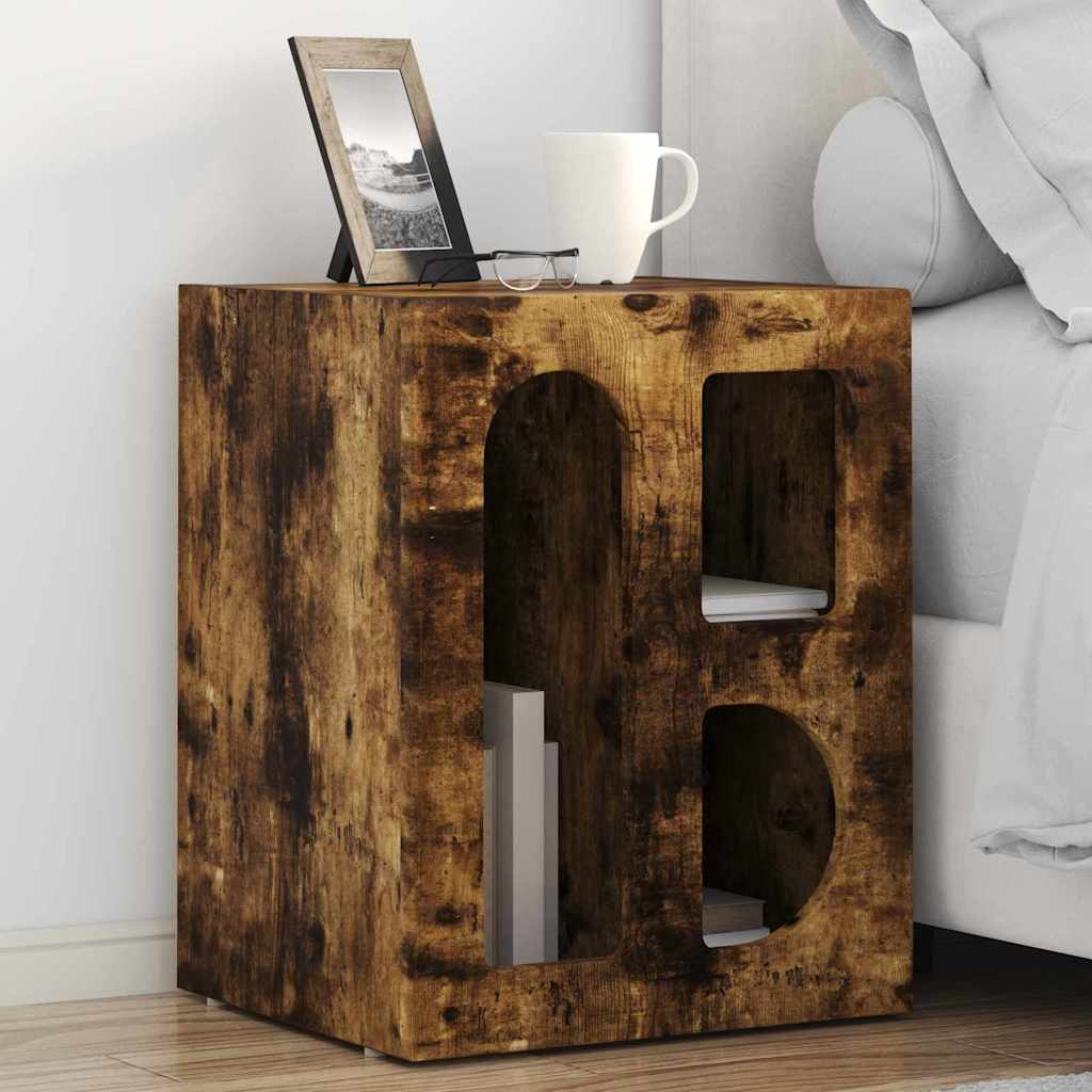 Comodino Rovere fumÃ© 40 x 35 x 50 cm Legno multistrato