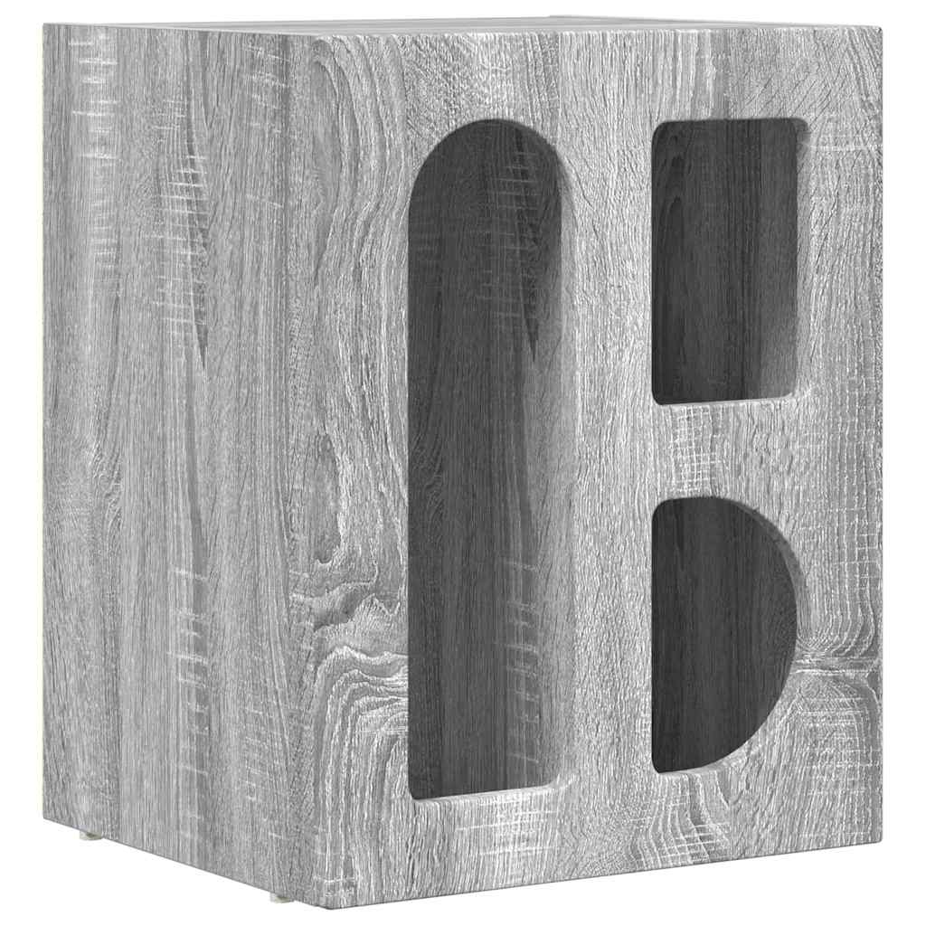 Comodino Grigio Sonoma 40 x 35 x 50 cm Legno multistrato