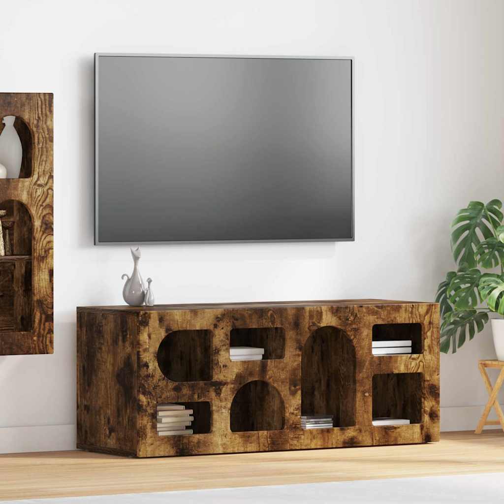 Mobile TV Rovere fumÃ© 100 x 35 x 40 cm Legno multistrato