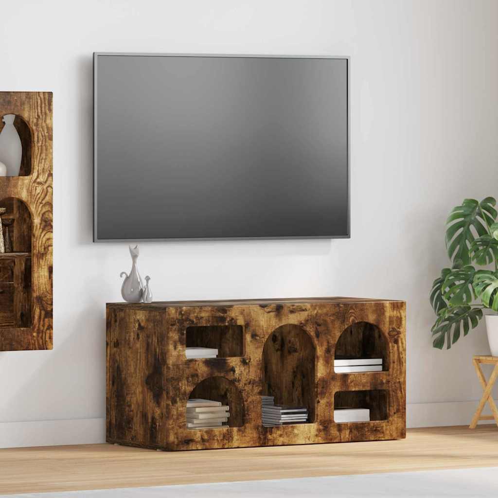 Mobile TV Rovere fumÃ© 80 x 35 x 40 cm Legno multistrato