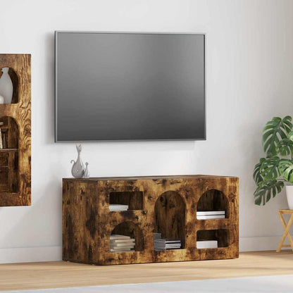 Mobile TV Rovere fumÃ© 80 x 35 x 40 cm Legno multistrato