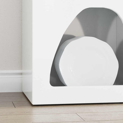 Credenza Bianco Lucido 40 x 35 x 100,5 cm Legno multistrato