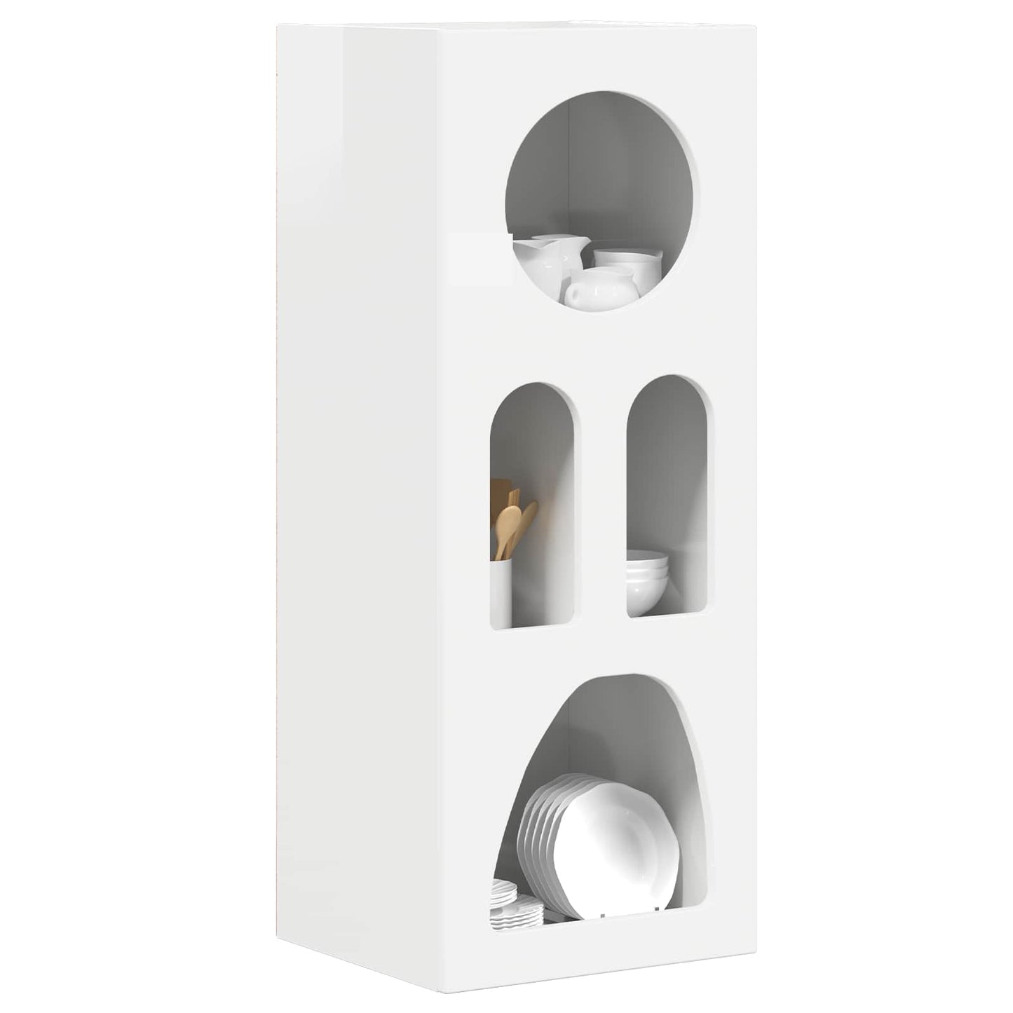 Credenza Bianco Lucido 40 x 35 x 100.5 cm Legno multistrato