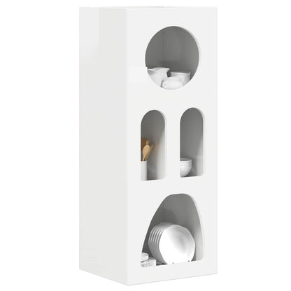 Credenza Bianco Lucido 40 x 35 x 100.5 cm Legno multistrato