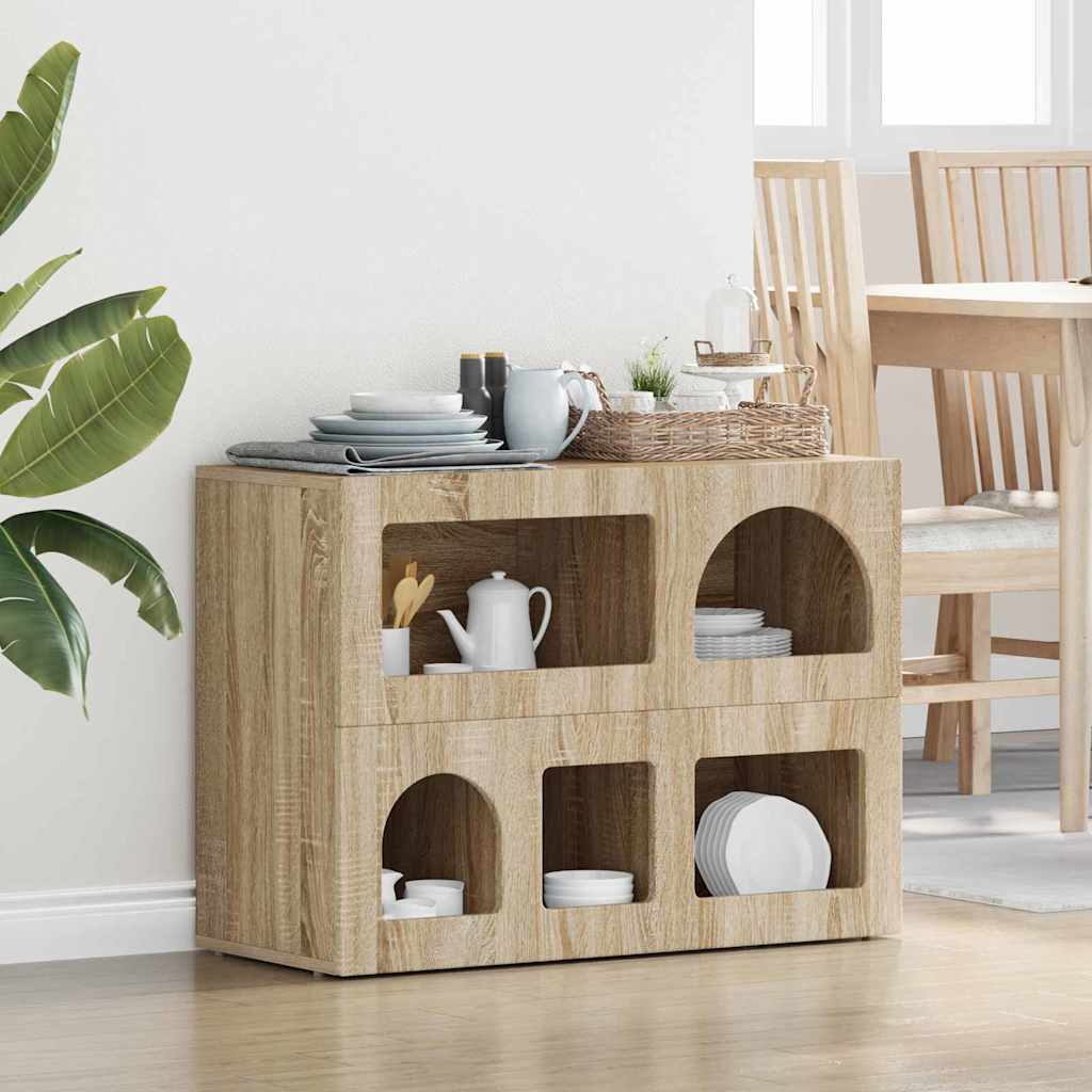 Credenza Rovere Sonoma 80.5 x 35 x 59 cm Legno multistrato