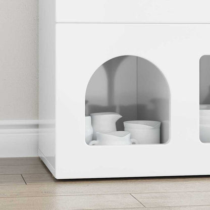 Credenza Bianco Lucido 80.5 x 35 x 59 cm Legno multistrato