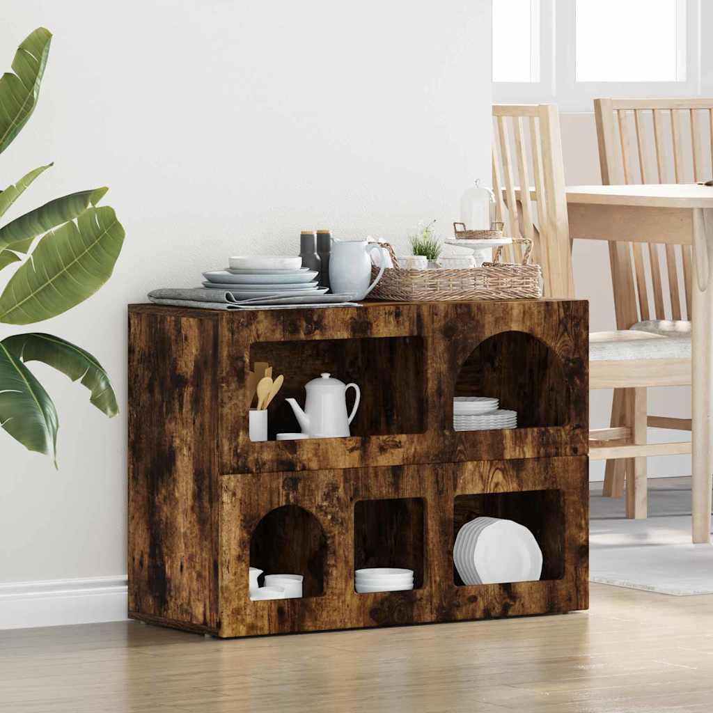 Credenza Rovere fumÃ© 80.5 x 35 x 59 cm Legno multistrato