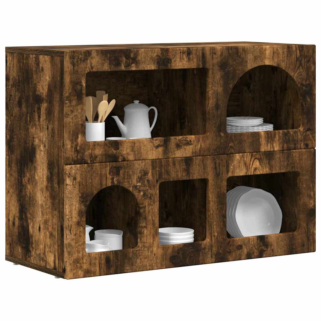 Credenza Rovere fumÃ© 80.5 x 35 x 59 cm Legno multistrato
