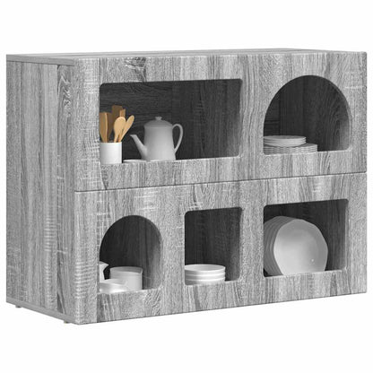 Credenza Grigio Sonoma 80.5 x 35 x 59 cm Legno multistrato