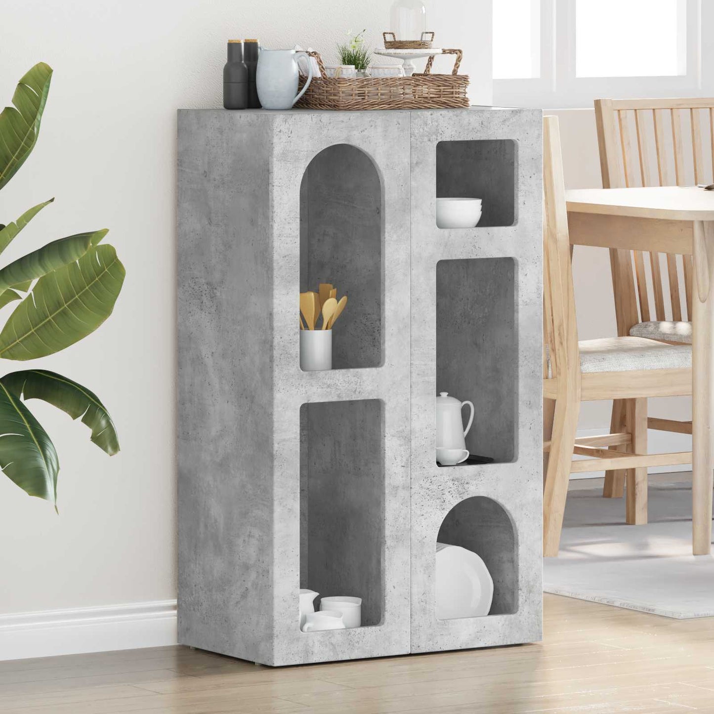Credenza Grigio cemento 59 x 35 x 100,5 cm Legno multistrato