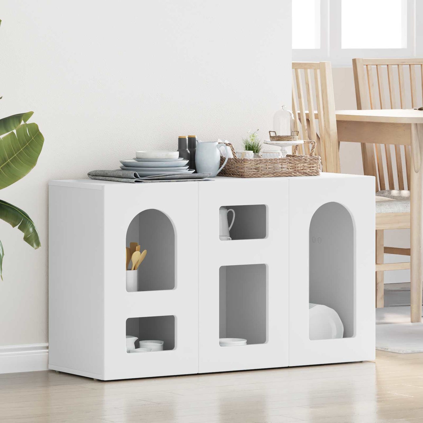 Credenza Bianco 100 x 35 x 59 cm Legno multistrato