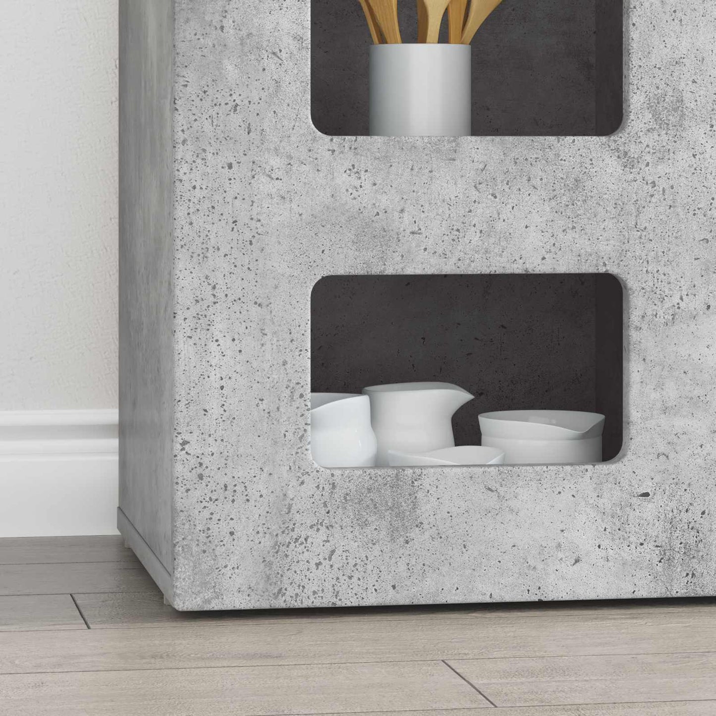 Credenza Grigio cemento 100 x 35 x 59 cm Legno multistrato